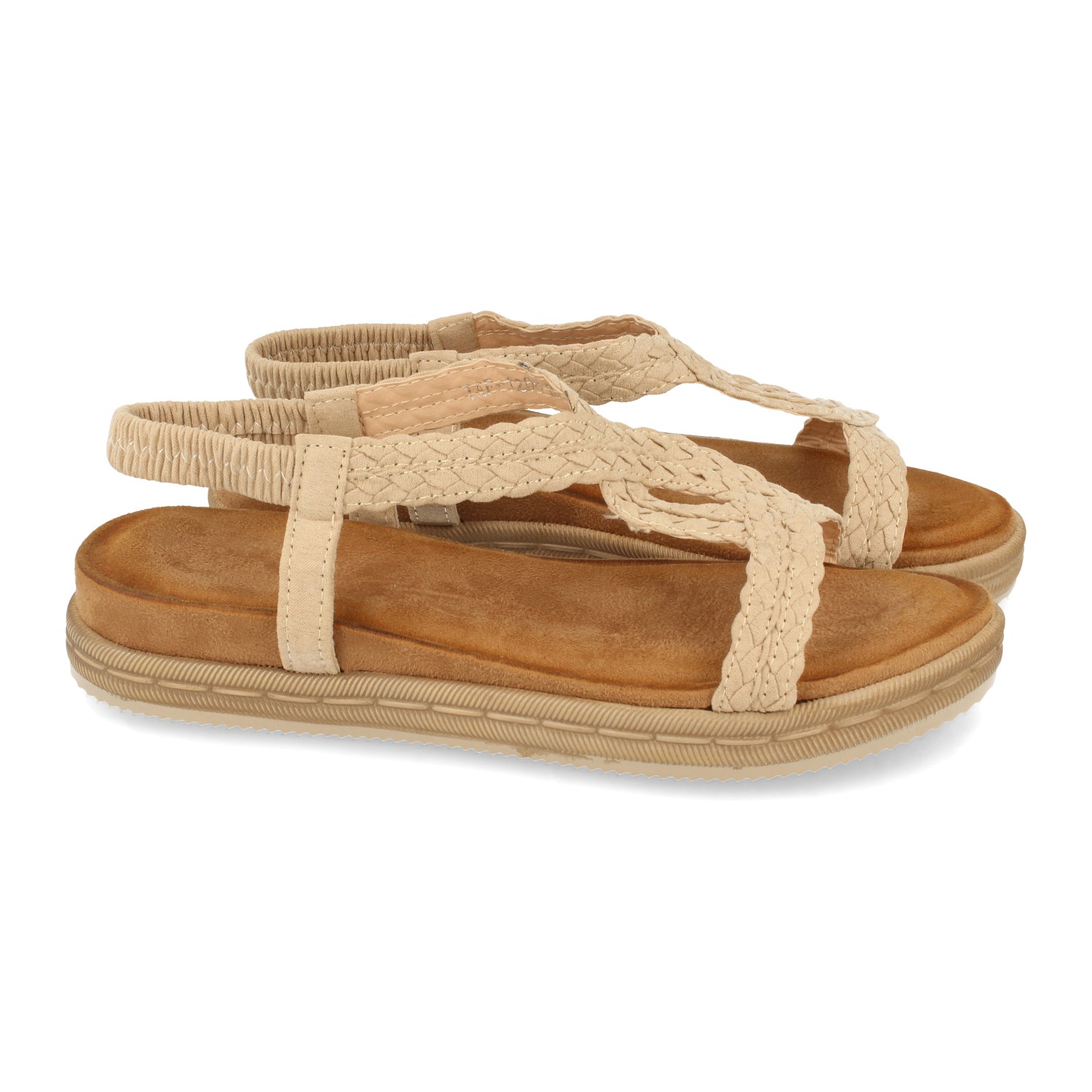 Sandalia Plana con El?stico en el Tal?n